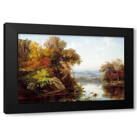 Indian Summer Black Modern Wood Framed Art Print by Gignoux, Francois Regis