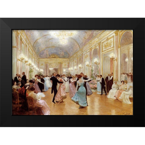 The Ball Black Modern Wood Framed Art Print by Gilbert, Victor