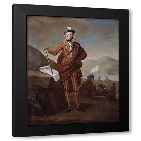 Prince Charles Edward Stewart Black Modern Wood Framed Art Print with Double Matting by Gill, E.