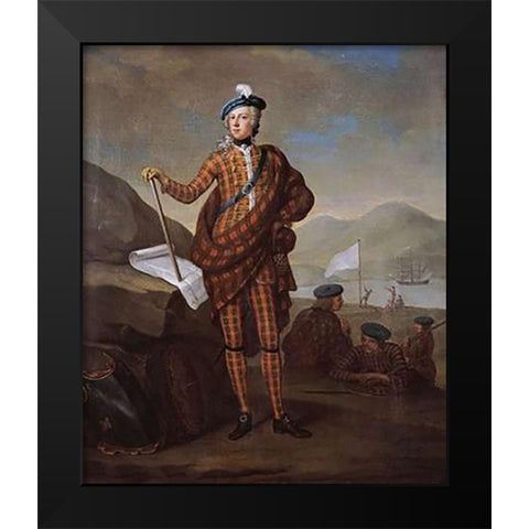 Prince Charles Edward Stewart Black Modern Wood Framed Art Print by Gill, E.