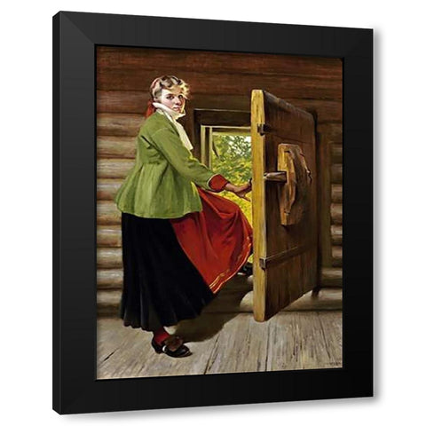 A Dalecarlian Beauty Black Modern Wood Framed Art Print by Hagborg, August