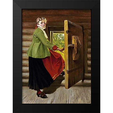 A Dalecarlian Beauty Black Modern Wood Framed Art Print by Hagborg, August