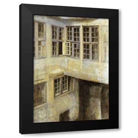 The Courtyard at 30 Strandgade Black Modern Wood Framed Art Print by Hammershoi, Vilhelm