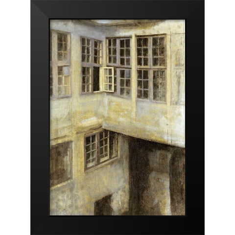The Courtyard at 30 Strandgade Black Modern Wood Framed Art Print by Hammershoi, Vilhelm