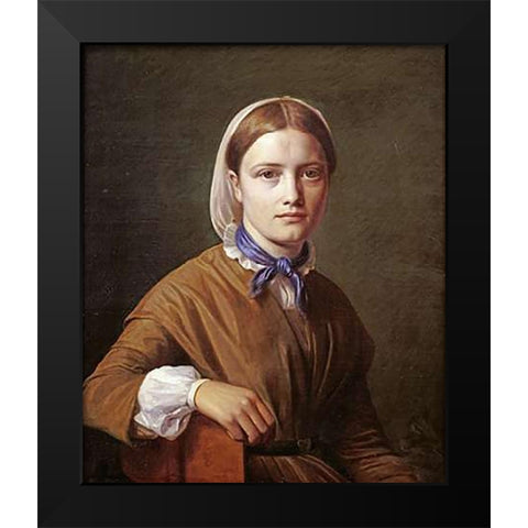Portrait of Museumistiane Kobke Black Modern Wood Framed Art Print by Hansen, Constantin