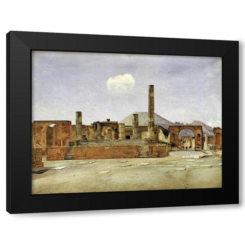 Pompeii Black Modern Wood Framed Art Print with Double Matting by Hansen, Josef Theodor