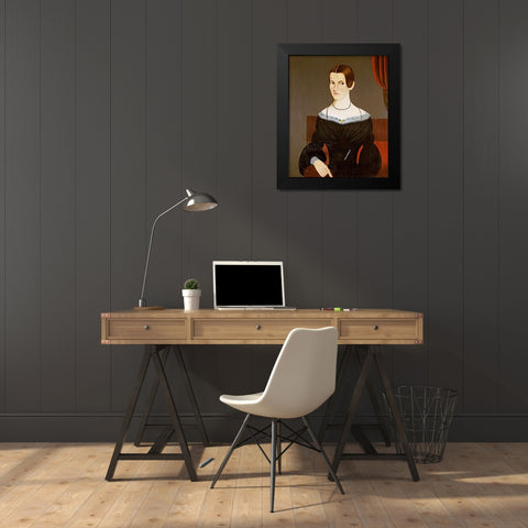 Portrait of a Young Woman, Circa 1845 Black Modern Wood Framed Art Print by Hartwell, George