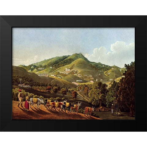 Views In India Black Modern Wood Framed Art Print by Havell, Richard