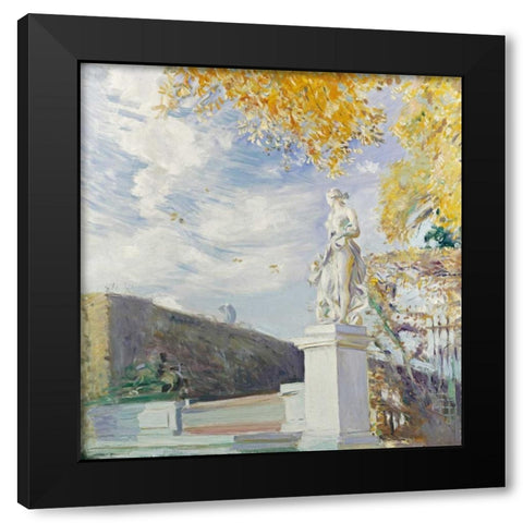 A Statue of Venus In The Garden of Versailles Black Modern Wood Framed Art Print by Helleu, Paul Cesar