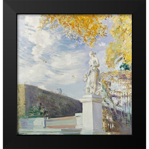 A Statue of Venus In The Garden of Versailles Black Modern Wood Framed Art Print by Helleu, Paul Cesar