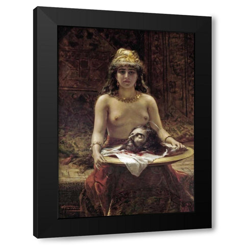 Salome Black Modern Wood Framed Art Print by Herbo, Leon