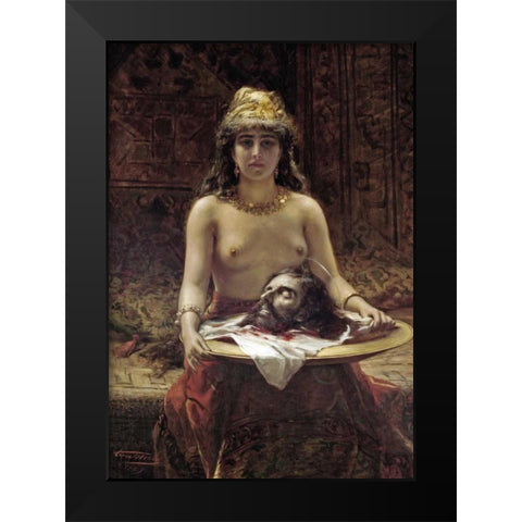 Salome Black Modern Wood Framed Art Print by Herbo, Leon