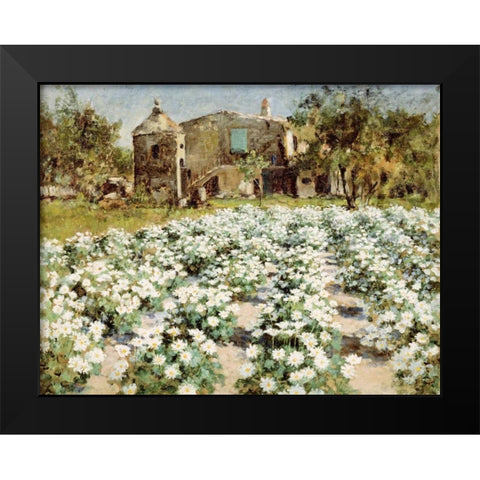 A Normandy Farmhouse Black Modern Wood Framed Art Print by Hitchcock, George