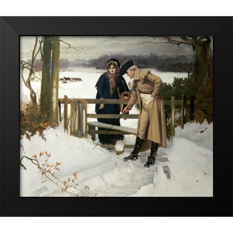The Lovers Vows Black Modern Wood Framed Art Print by Holyoake, William
