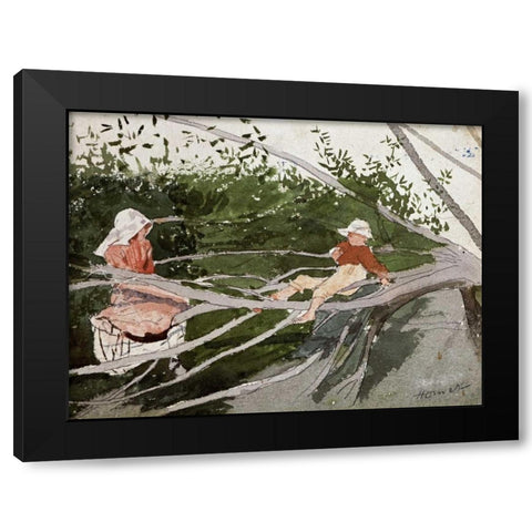 Out on a Limb Black Modern Wood Framed Art Print with Double Matting by Homer, Winslow