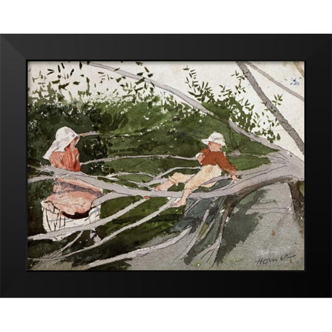 Out on a Limb Black Modern Wood Framed Art Print by Homer, Winslow