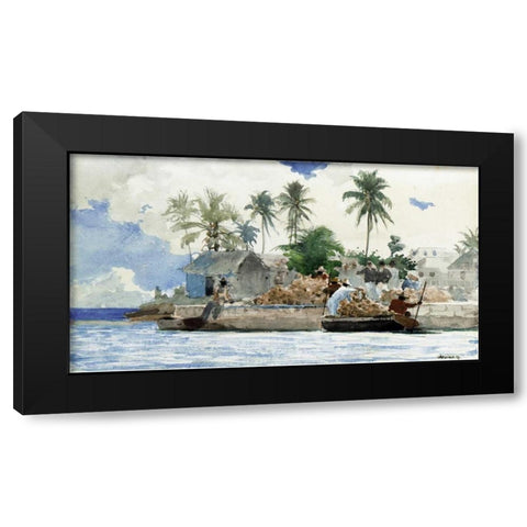 Sponge Fishermen, Bahamas Black Modern Wood Framed Art Print by Homer, Winslow