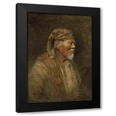 Portrait of a Pomo Chief Black Modern Wood Framed Art Print with Double Matting by Hudson, Grace Carpenter