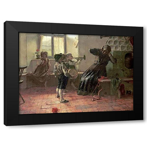 The Concert Black Modern Wood Framed Art Print with Double Matting by Jakobides, Georg