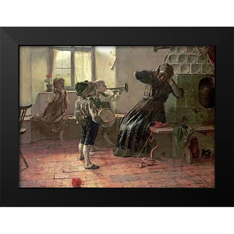 The Concert Black Modern Wood Framed Art Print by Jakobides, Georg
