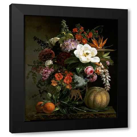Still Life in a Greek Vase Black Modern Wood Framed Art Print with Double Matting by Jensen, Johan Laurents