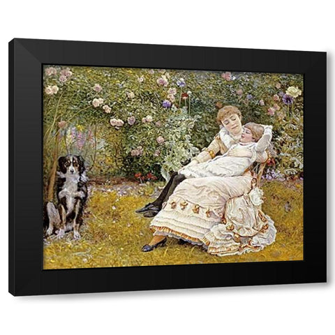 Pleasant Hours Black Modern Wood Framed Art Print with Double Matting by Johnson, Edward Killingworth