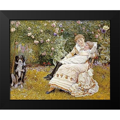 Pleasant Hours Black Modern Wood Framed Art Print by Johnson, Edward Killingworth