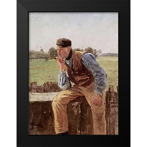 A Dutch Peasant Black Modern Wood Framed Art Print by Kallmorgen, Friedrich