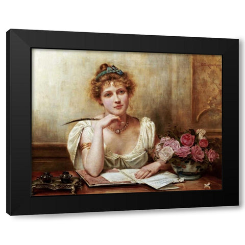 The Letter Black Modern Wood Framed Art Print by Kilburne, George Goodwin