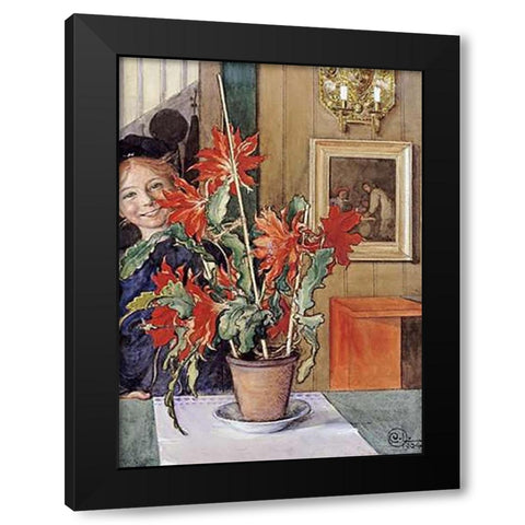 Britas Cactus Black Modern Wood Framed Art Print by Larsson, Carl