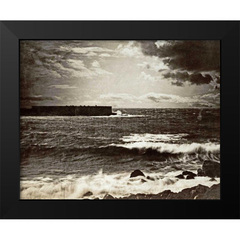 The Great Wave, Sete Black Modern Wood Framed Art Print by Le Gray, Gustave