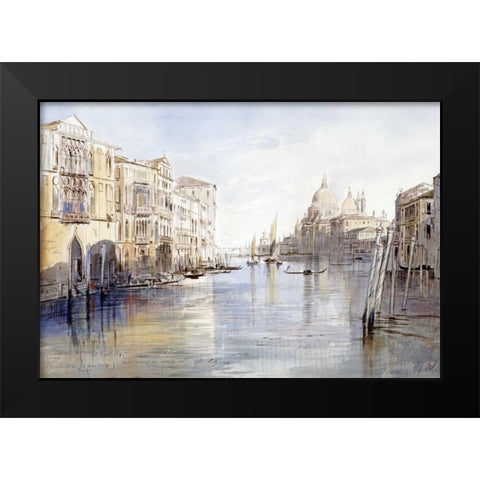 The Grand Canal, With Santa Maria Della Salute, Venice, Italy Black Modern Wood Framed Art Print by Lear, Edward