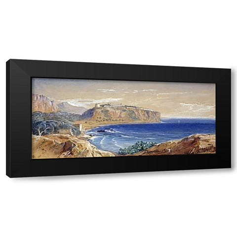Monaco From Cap Dail Black Modern Wood Framed Art Print by Lear, Edward