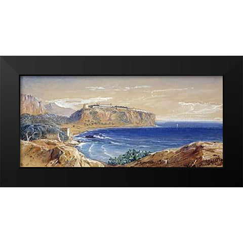 Monaco From Cap Dail Black Modern Wood Framed Art Print by Lear, Edward