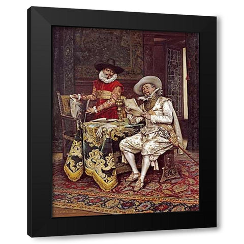 The Connoisseurs Black Modern Wood Framed Art Print by Lesrel, Adolphe Alexander