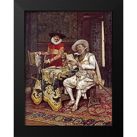 The Connoisseurs Black Modern Wood Framed Art Print by Lesrel, Adolphe Alexander