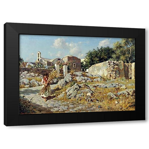 The Path Home Black Modern Wood Framed Art Print with Double Matting by Lovatti, E