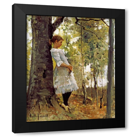 In The Woods Black Modern Wood Framed Art Print by Lundahl, Amelie