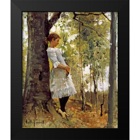 In The Woods Black Modern Wood Framed Art Print by Lundahl, Amelie