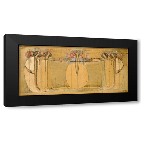 The May Queen Black Modern Wood Framed Art Print with Double Matting by Mackintosh, Margaret Macdonald