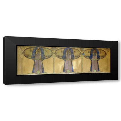 Design For a Decorative Frieze Black Modern Wood Framed Art Print with Double Matting by MacNair, Frances MacDonald