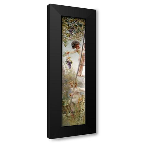 Putti Disporting Black Modern Wood Framed Art Print by Makowsky, Constantin