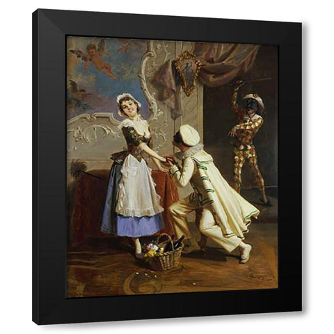 The ProVintageal Black Modern Wood Framed Art Print with Double Matting by Mantegazza, Giacomo