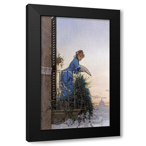 An Elegant Beauty Black Modern Wood Framed Art Print with Double Matting by Martens, Willem Johann