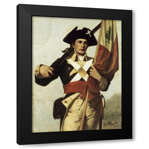 Soldier of The Revolution Black Modern Wood Framed Art Print by Maynard, George Willoughby