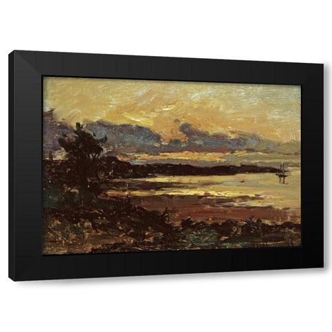 Sunset at Manchester, Massachusetts Black Modern Wood Framed Art Print by Metcalf, Willard Leory