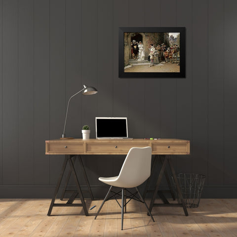 After The Wedding Black Modern Wood Framed Art Print by Moreau, Adrien