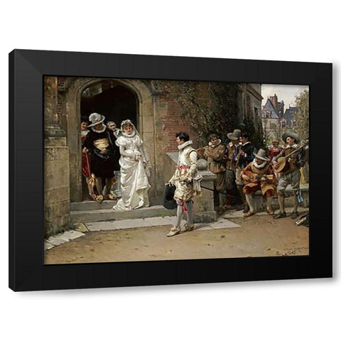 After The Wedding Black Modern Wood Framed Art Print with Double Matting by Moreau, Adrien