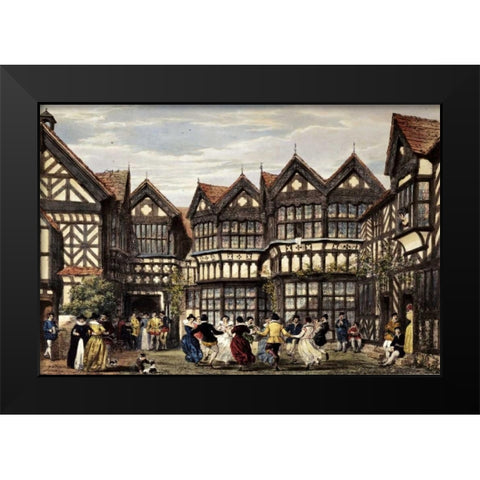 Little Moreton Hall, Cheshire Black Modern Wood Framed Art Print by Nash, Joseph