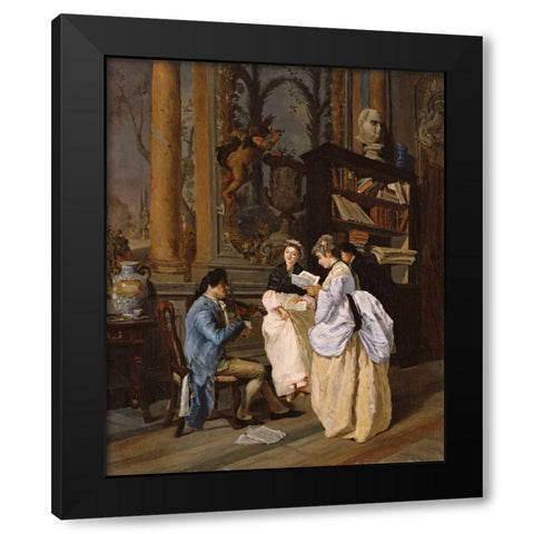 A Musical Interlude Black Modern Wood Framed Art Print by Navone, Edouardo